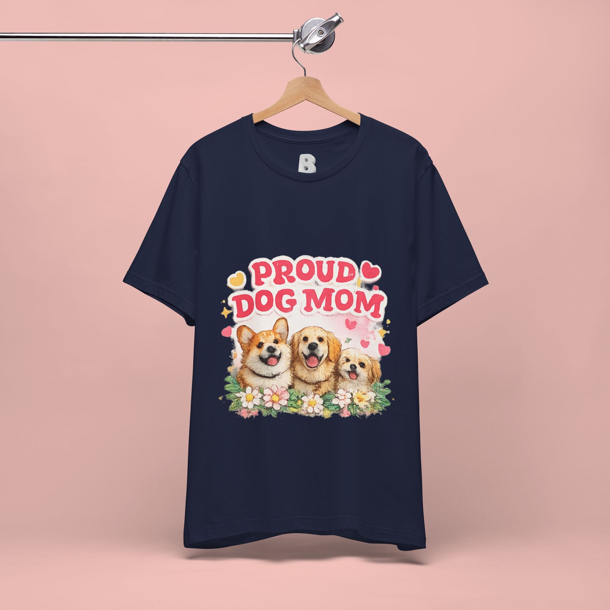 Proud Dog Mom T-Shirt — Cute Corgi & Golden Retriever Floral Tee for Pet Lovers