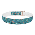 Paw Print Dog Collar — Teal Patterned Pet Collar for Small & Medium Dogs