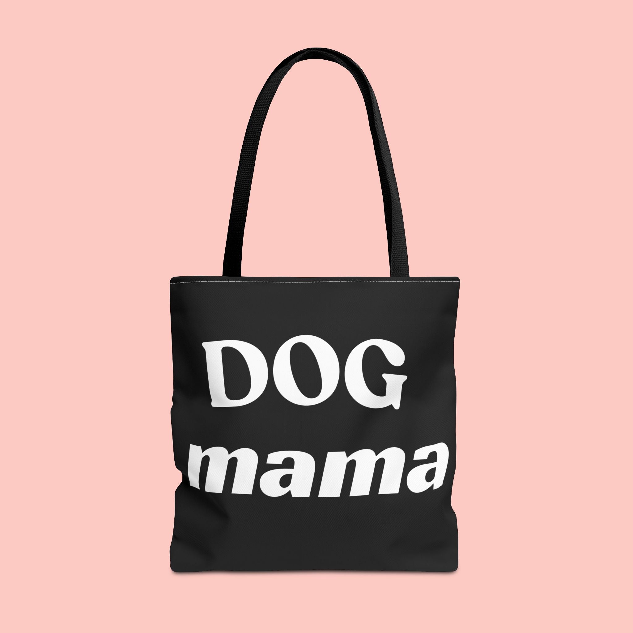 Dog Mama Tote Bag — Black Canvas Pet Lover Tote