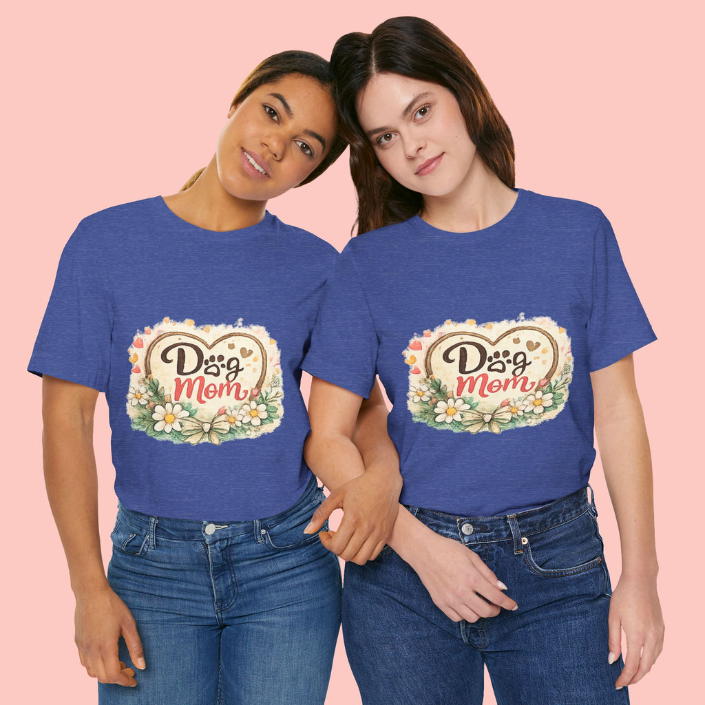 Dog Mom T-Shirt – Floral Paw Heart Graphic Tee