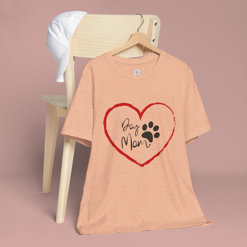 Dog Mom Heart Paw T‑Shirt