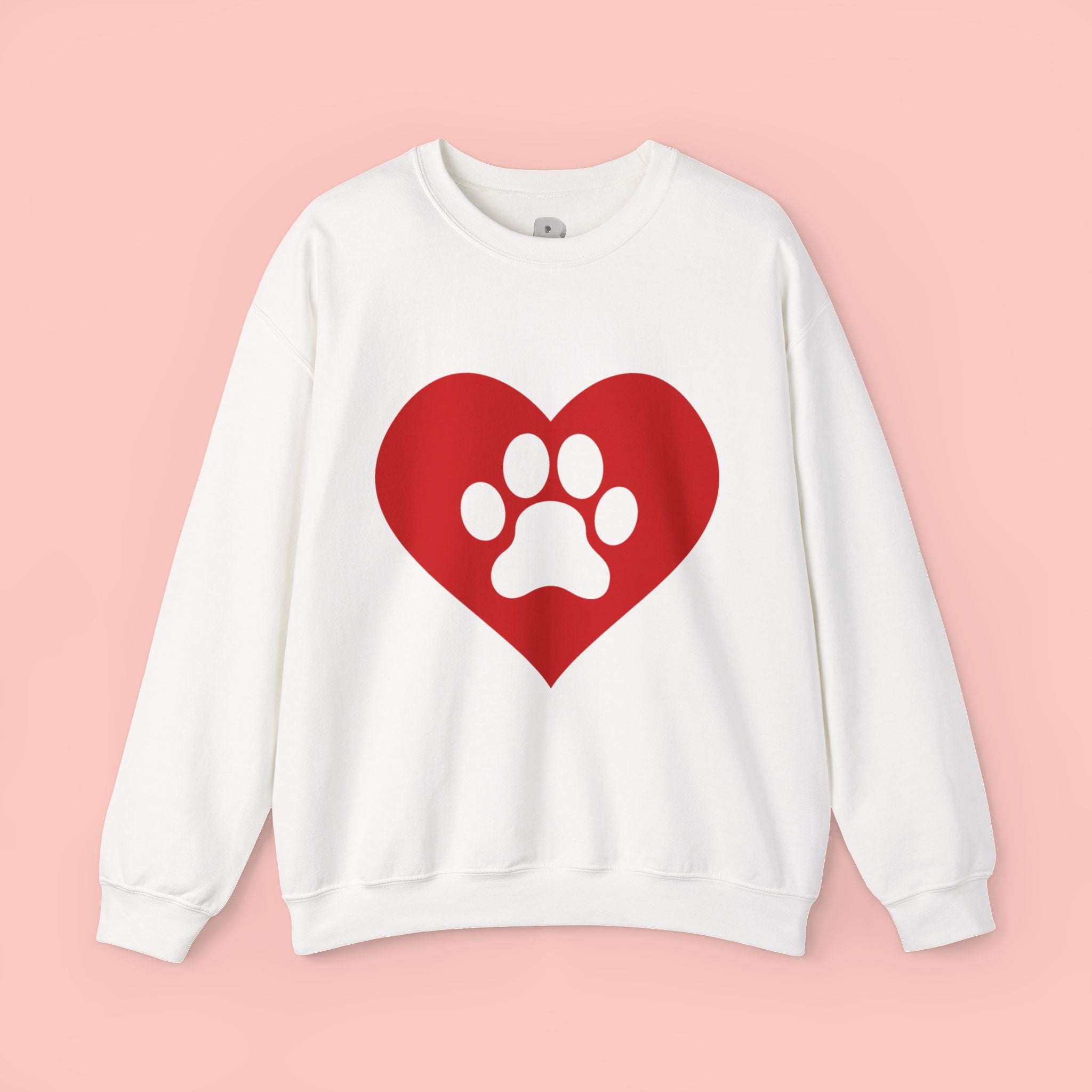 Heart Paw Crewneck Sweatshirt — Cute Pet Lover Pullover