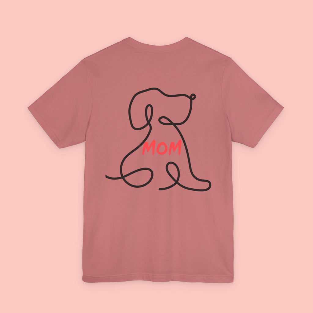 Mom Dog Line Art Tee — Mother's Day Pet Mom T‑Shirt
