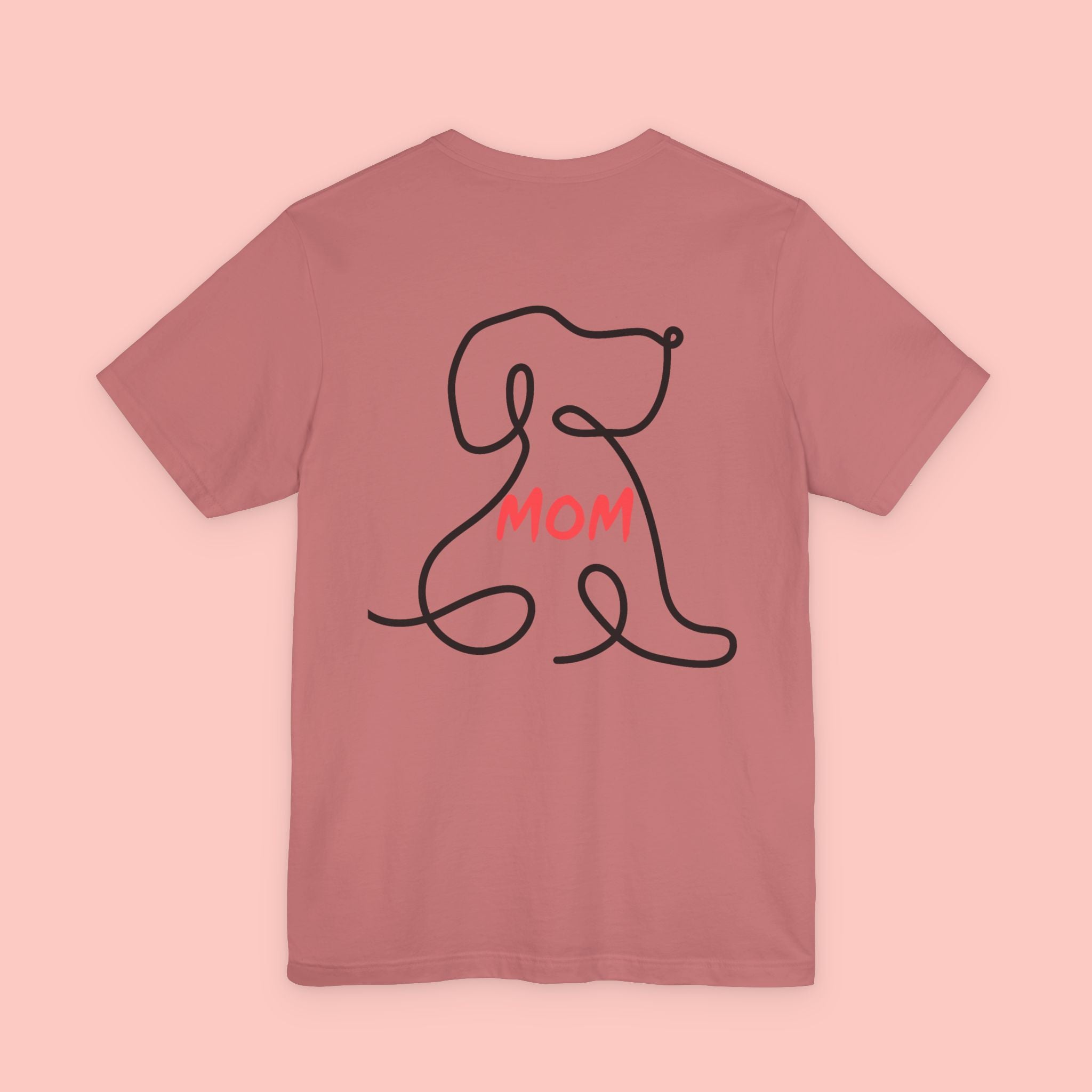 Mom Dog Line Art Tee — Mother's Day Pet Mom T‑Shirt