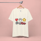 Dog Mom T-Shirt – Heart, Paw & Flower Graphic Tee