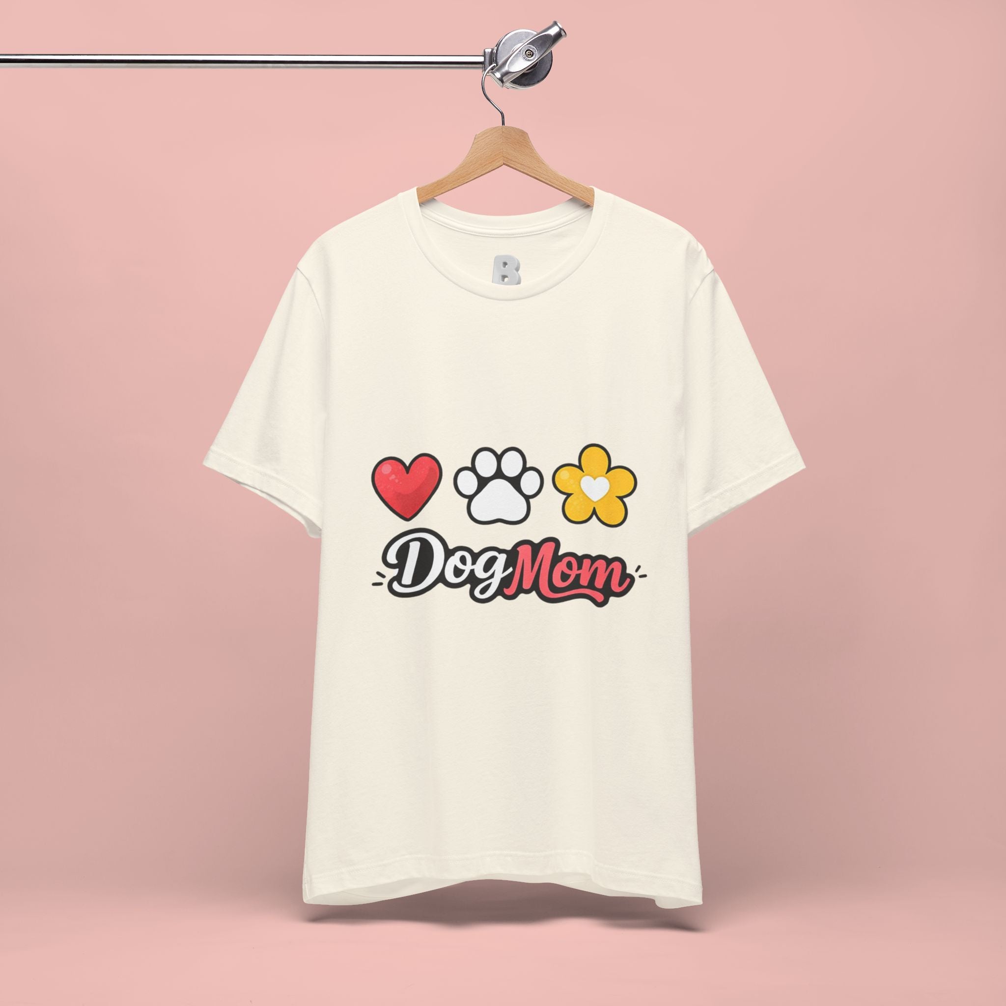 Dog Mom T-Shirt – Heart, Paw & Flower Graphic Tee