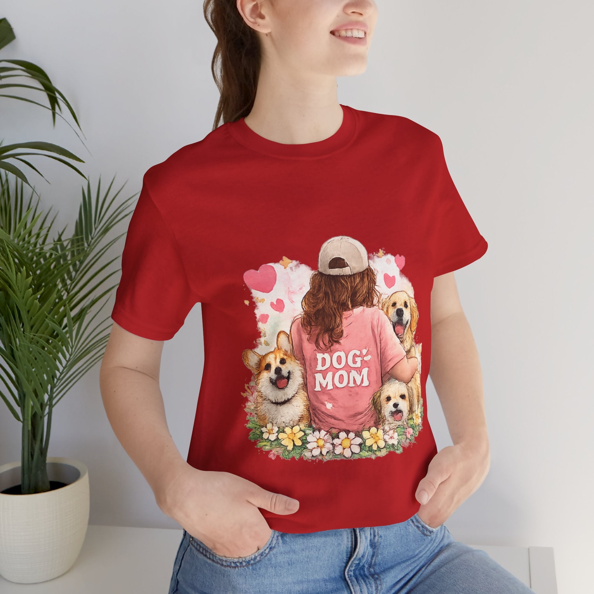 Dog Mom T-Shirt - Cute Woman with Dogs Graphic Tee