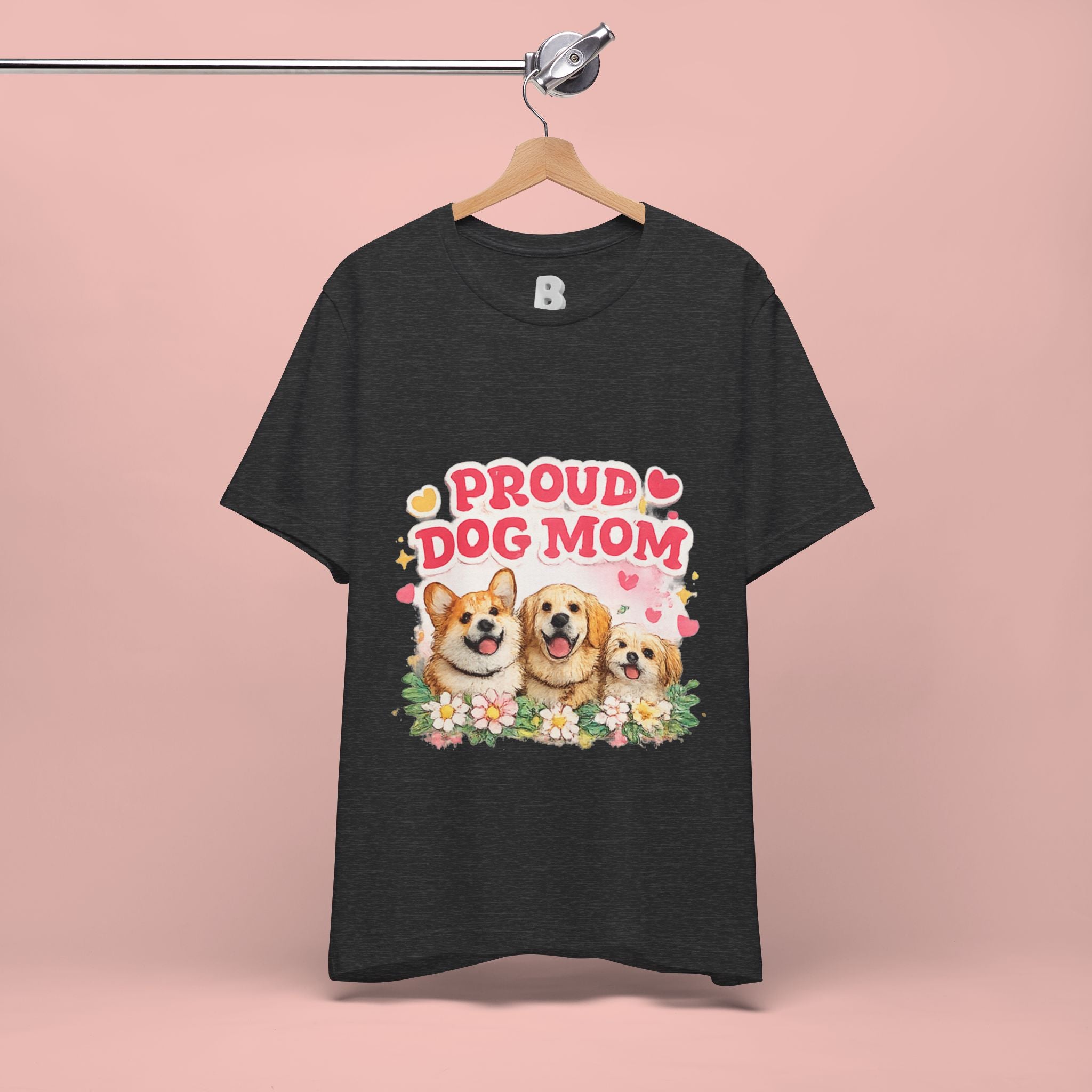 Proud Dog Mom T-Shirt — Cute Corgi & Golden Retriever Floral Tee for Pet Lovers
