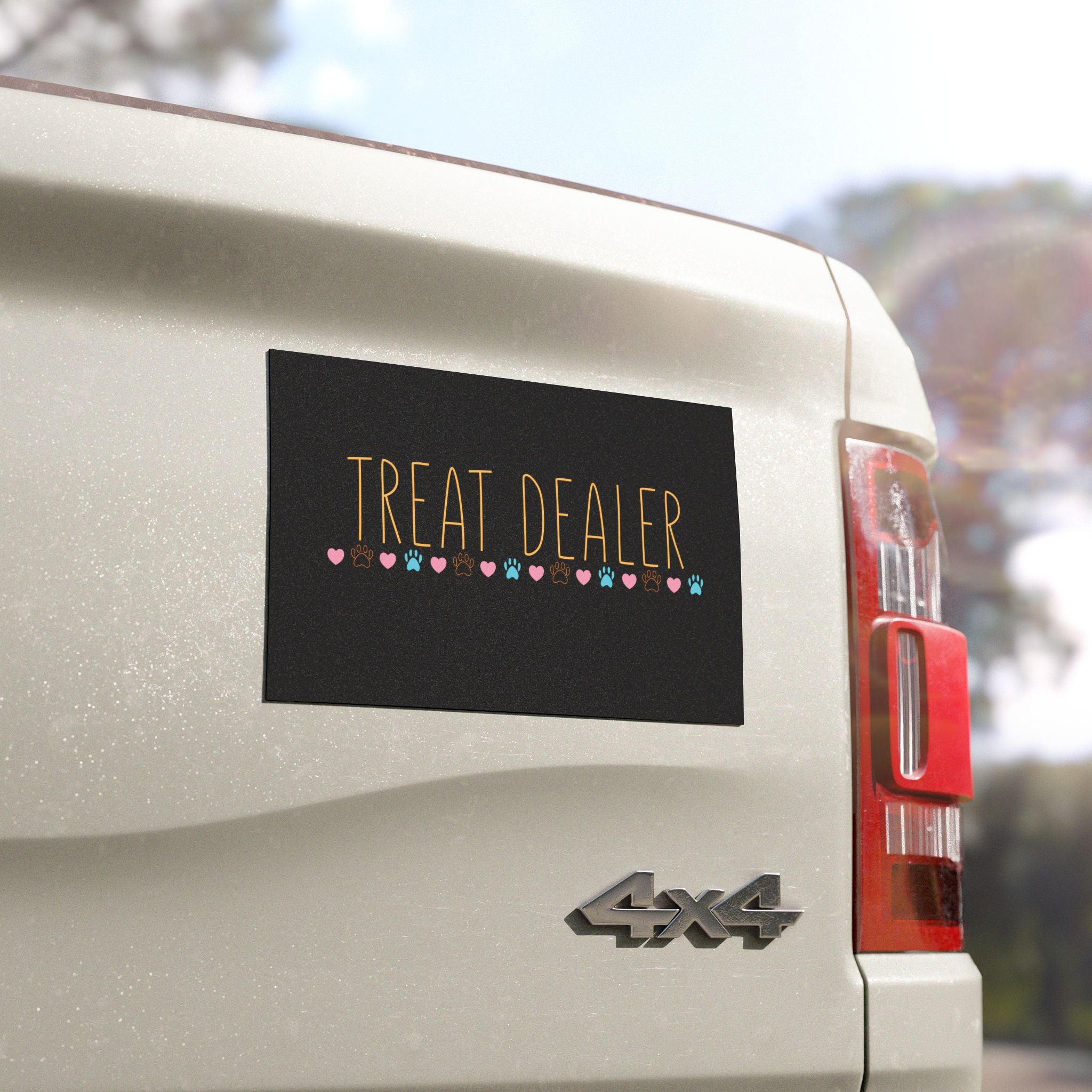 Car Magnet – “Threat Dealer” Paw Print Funny Pet Lover Magnet