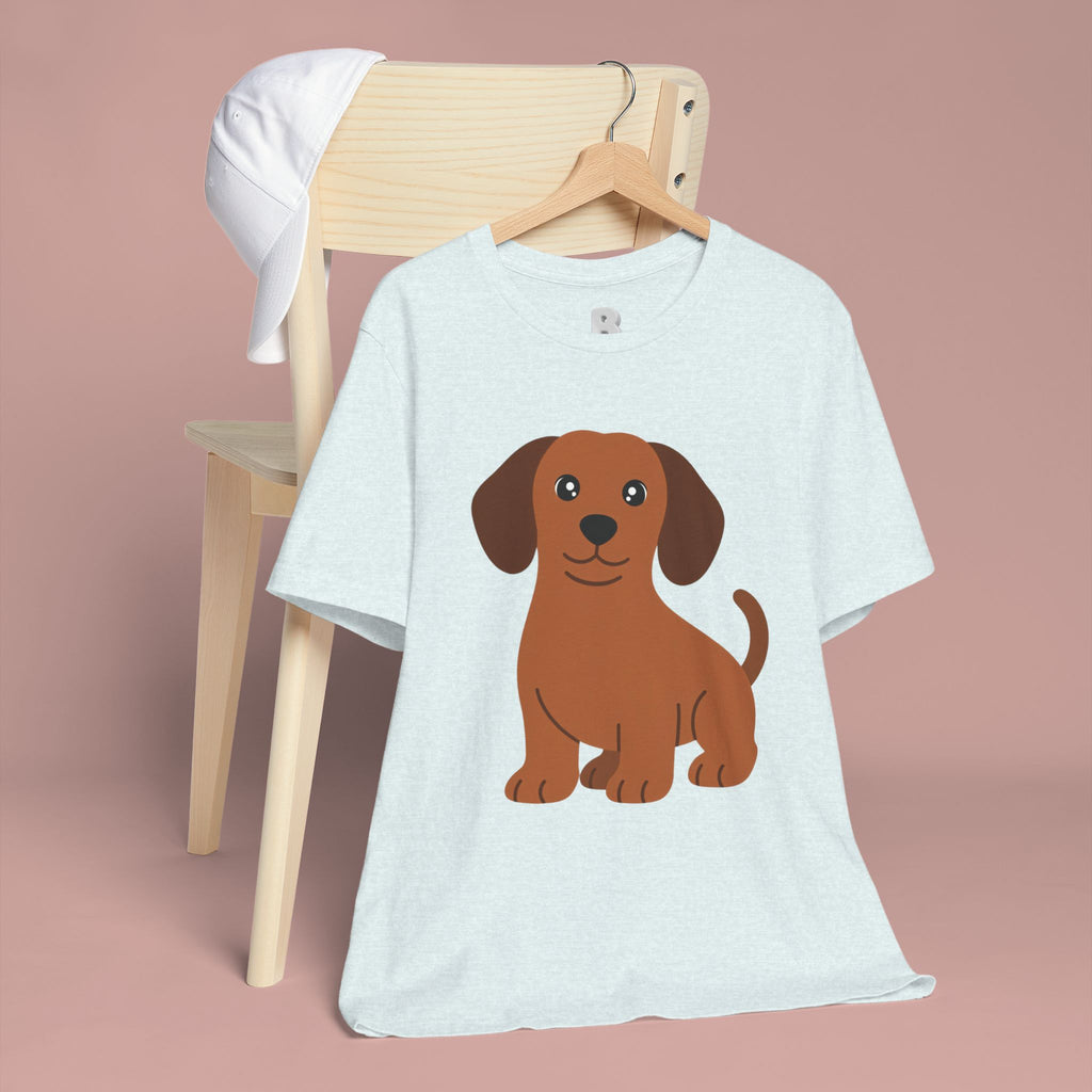 Dachshund Puppy Graphic T-Shirt — Cute Brown Dog Tee