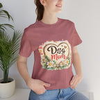 Dog Mom T-Shirt – Floral Heart Paw Design
