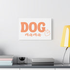 Dog Mama Matte Canvas Wall Art – Peach Script Pet Lover Decor