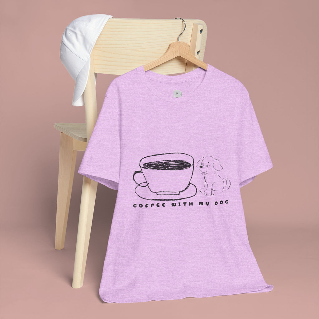 Coffee With My Dog T‑Shirt — Cute Minimalist Dog & Coffee Tee
