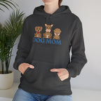Dog Mom Hoodie — Cute Puppy Trio 'Dog Mom' Graphic Sweatshirt