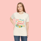 Less People More Dogs T-Shirt – Cute Dog Bowl & Bone Graphic Tee