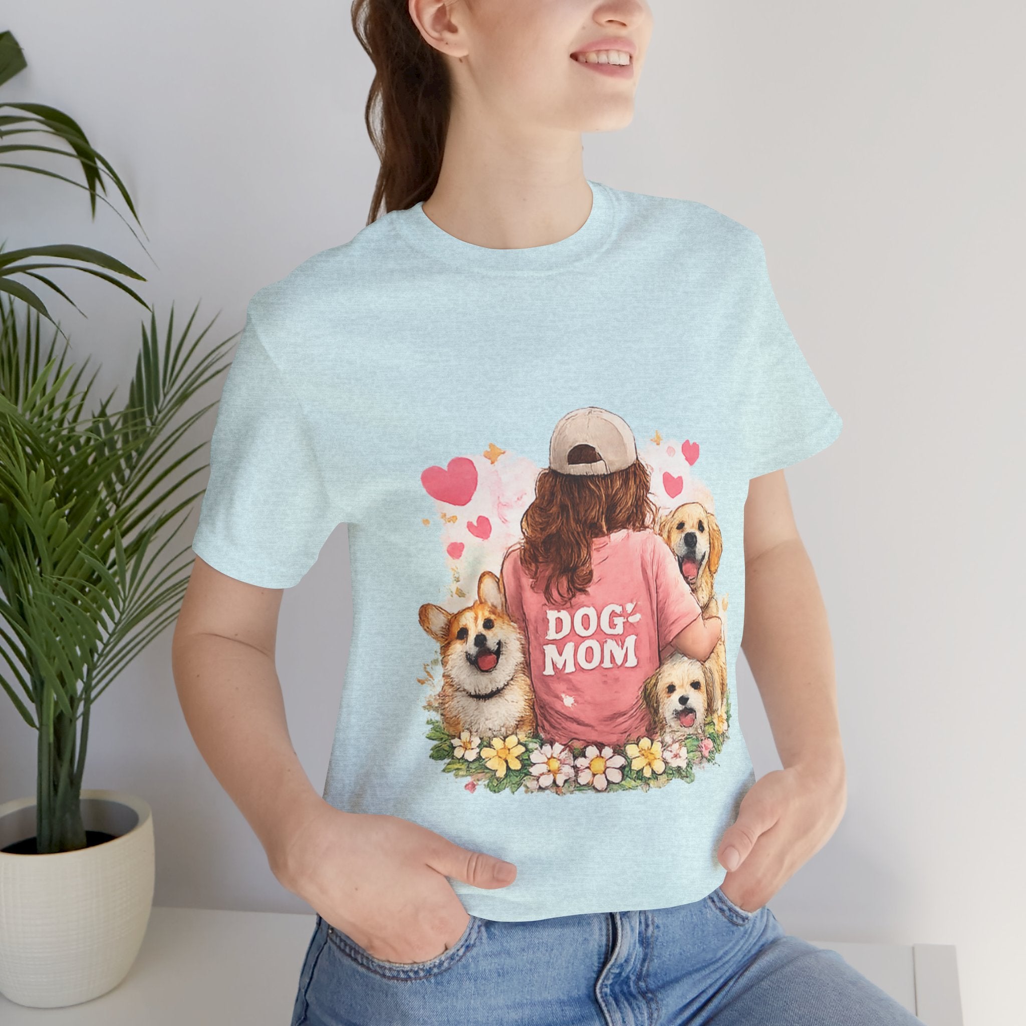 Dog Mom T-Shirt - Cute Woman with Dogs Graphic Tee