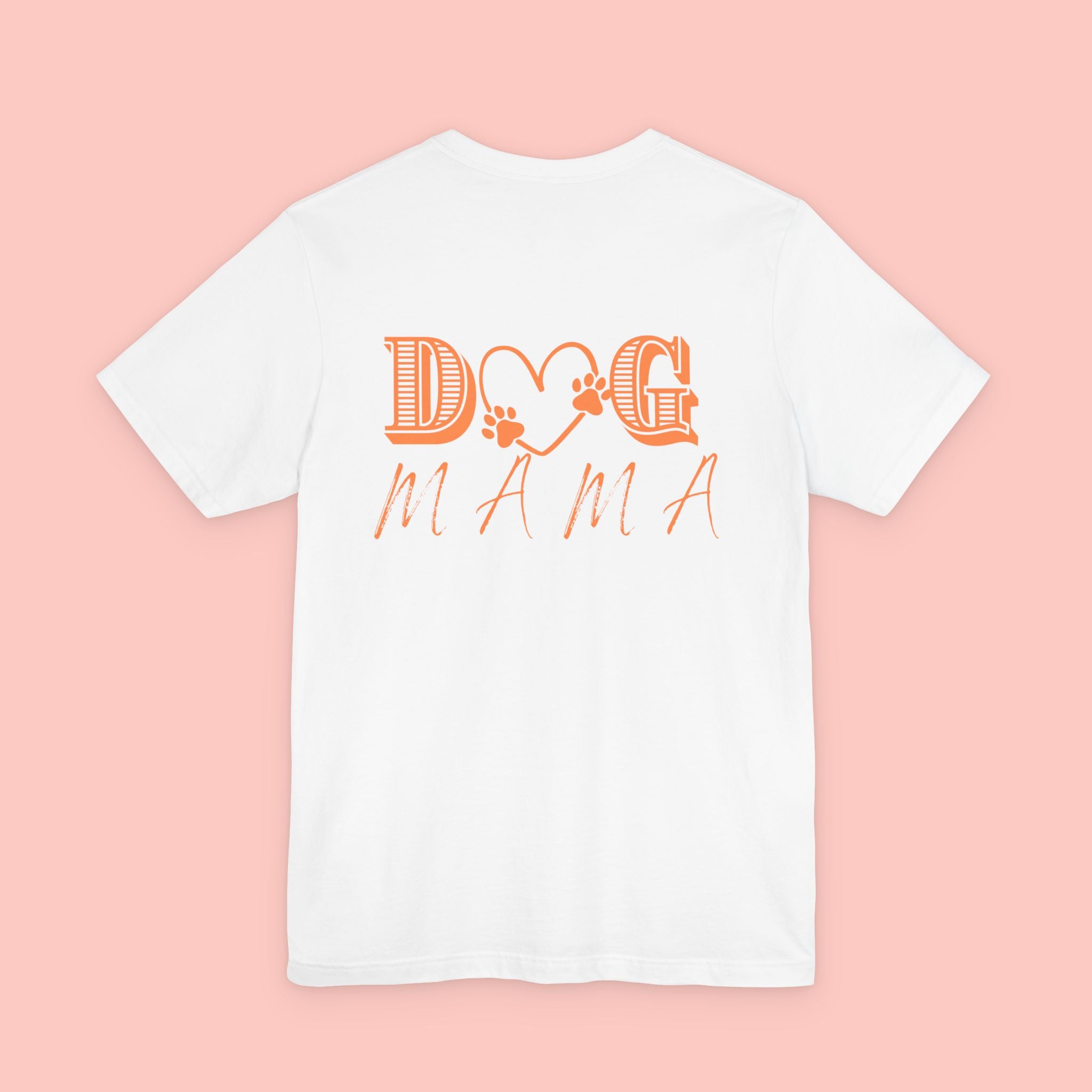 Dog Mama Tee — Retro Heart & Paw Graphic Short Sleeve Shirt
