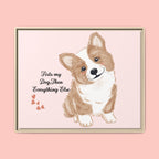 Framed Canvas Print — "First My Dog, Then Everything Else" Corgi Wall Art