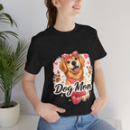 Dog Mom T-Shirt – Cute Golden Retriever Design with Hearts & Paw Prints