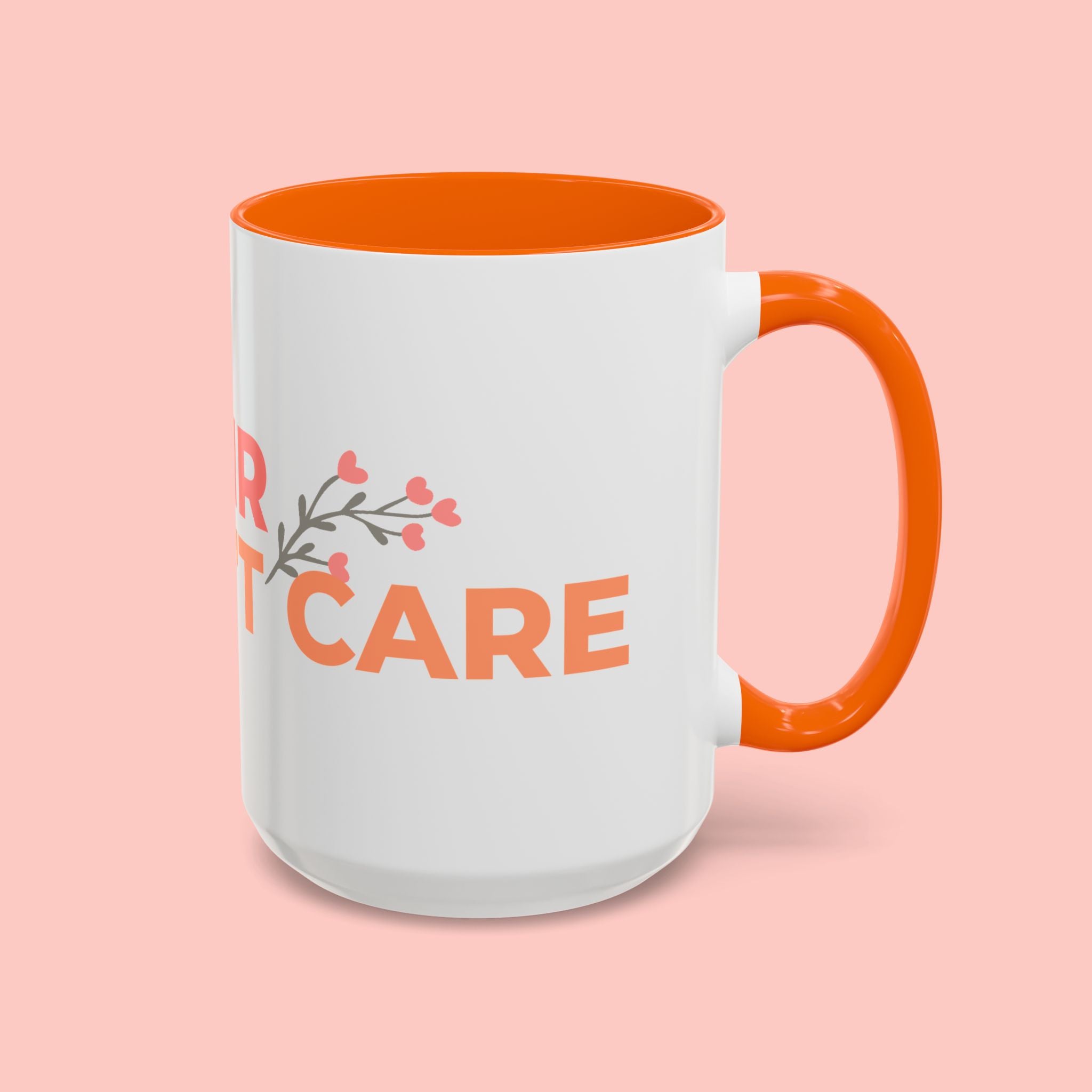 Accent Coffee Mug - "Growing Hair I Don't Care" Floral Script Coffee Mug