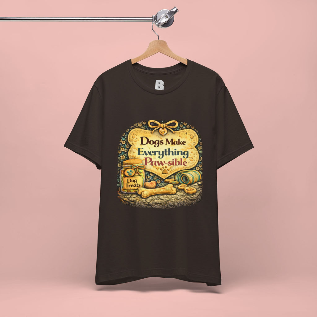 Dog Lover T‑Shirt – "Dogs Make Everything Paw‑sible" Vintage Pet Rescue Tee