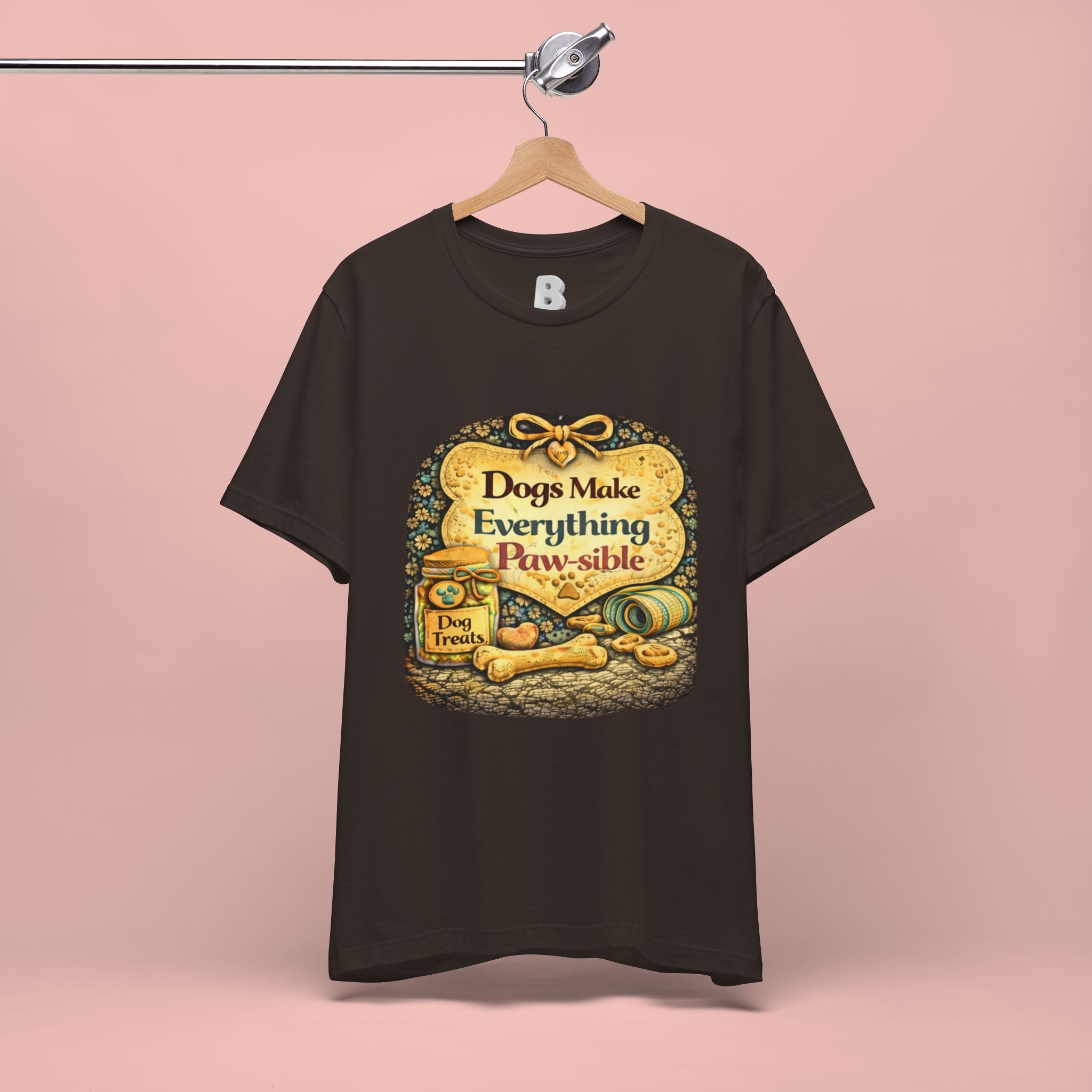 Dog Lover T‑Shirt – "Dogs Make Everything Paw‑sible" Vintage Pet Rescue Tee