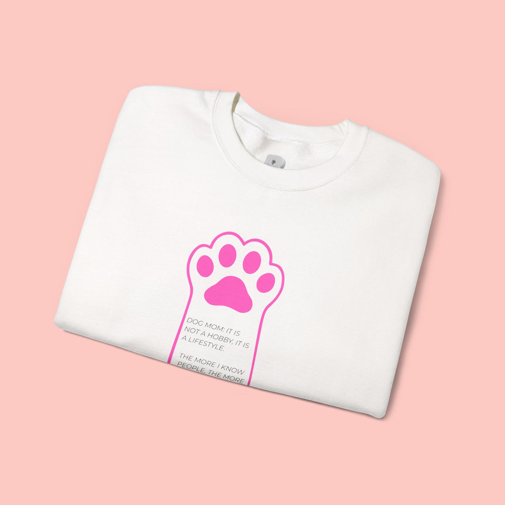 Blessed Dog Mom Crewneck Sweatshirt — Pink Paw Memorial Pullover