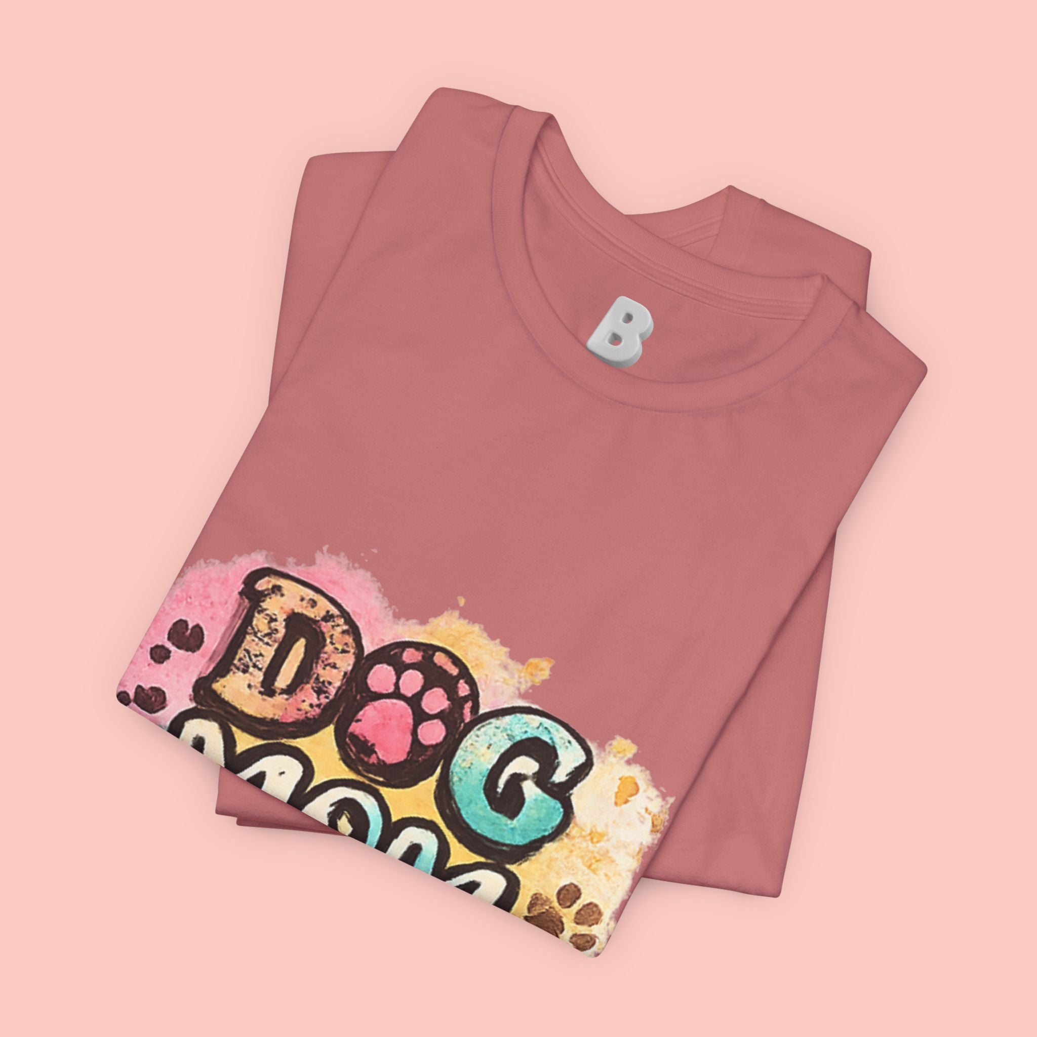 Dog Mom T-Shirt — Colorful Paw Print Graphic Tee for Pet Lovers