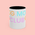 Dog Mom Club Accent Coffee Mug – Colorful Paw Print 11/15oz