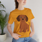 Dachshund Puppy Graphic T-Shirt — Cute Brown Dog Tee