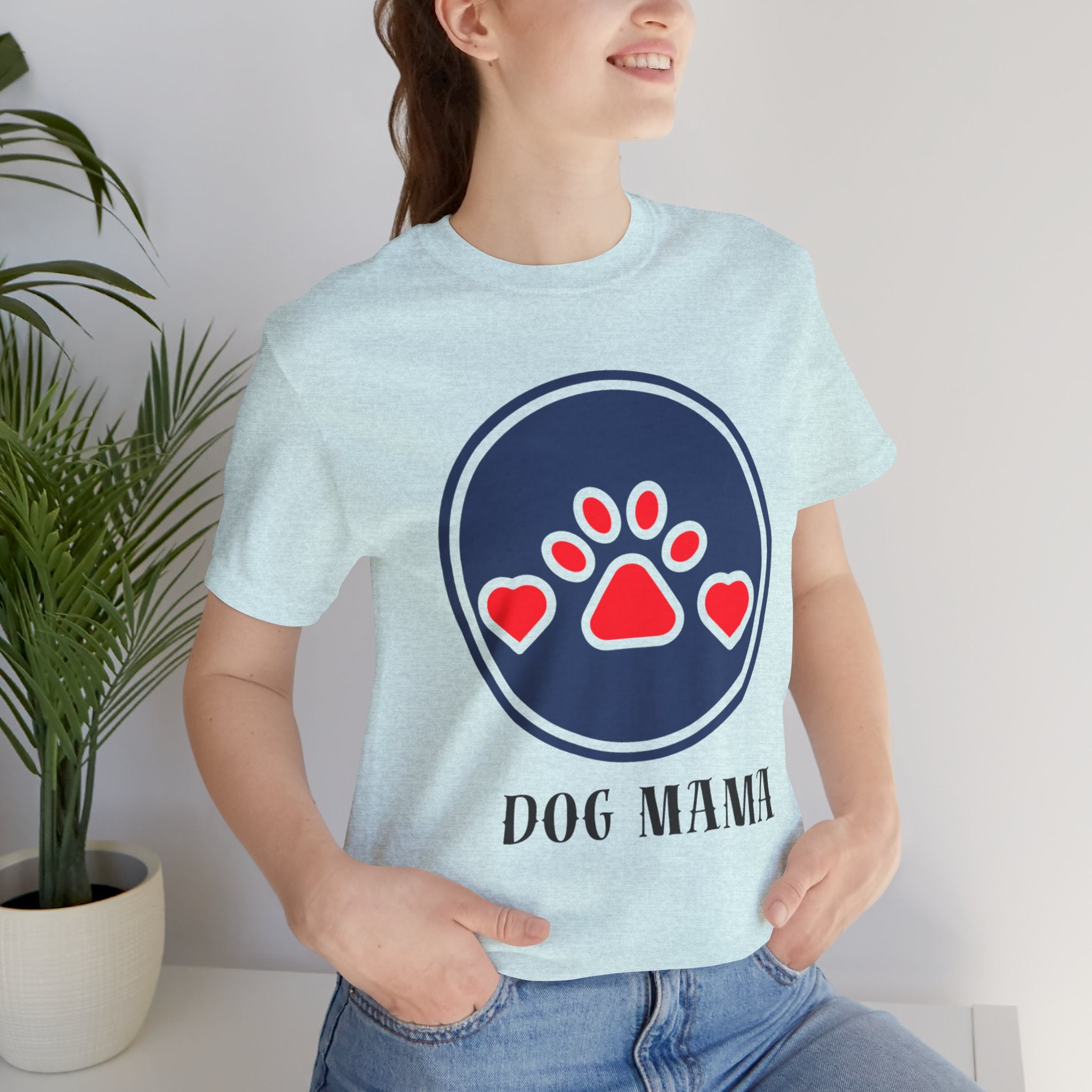 Dog Mama T-Shirt — Cute Paw & Heart Graphic Tee for Dog Lovers