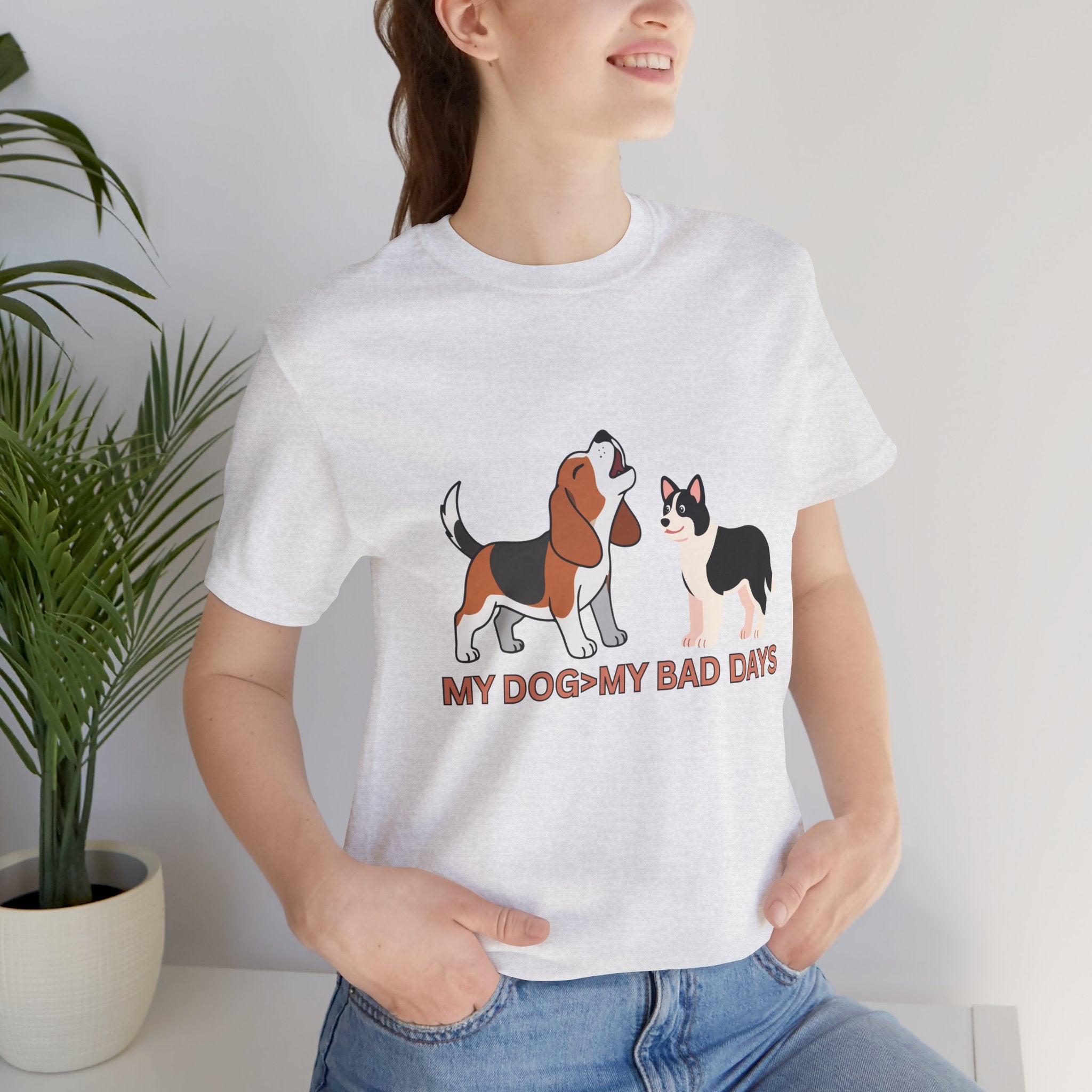 My Dog > My Bad Days T‑Shirt — Cute Beagle & Corgi Graphic Tee for Dog Lovers