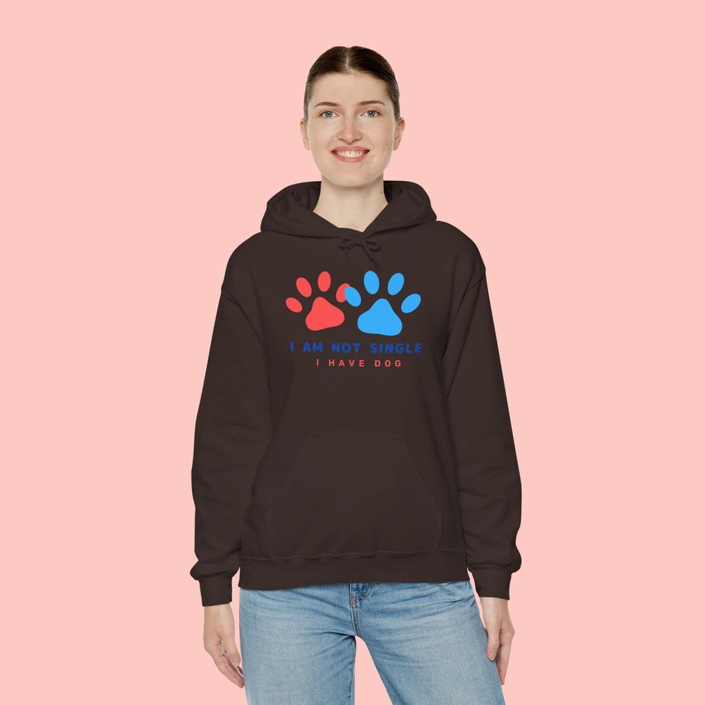 Dog Mom Hoodie – “I Am Not Single I Have Dog” Paw Print Hoodie