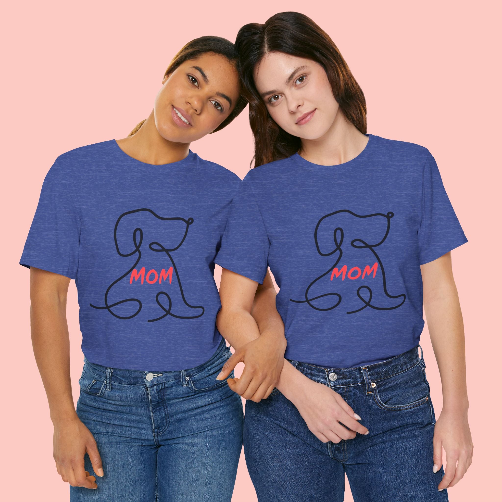 Mom Dog T-Shirt — Minimal Line Art Puppy Tee for Dog Moms, Mother's Day Gift