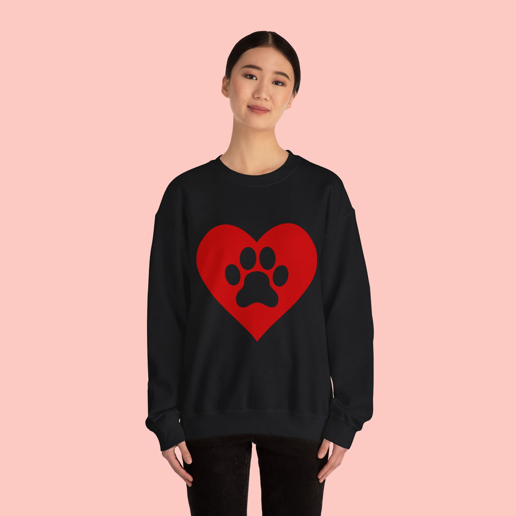 Heart Paw Crewneck Sweatshirt — Cute Pet Lover Pullover