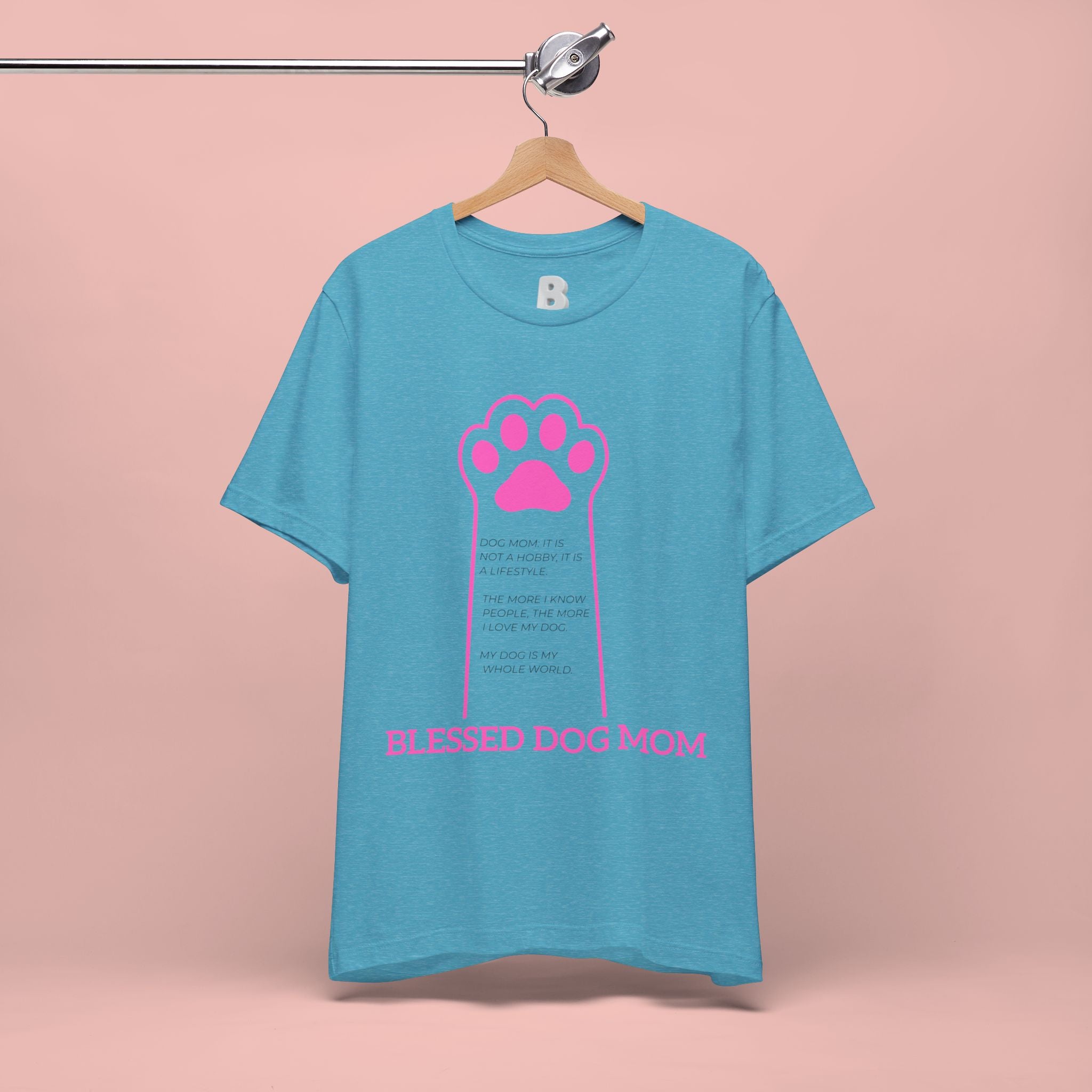 Blessed Dog Mom T-Shirt — Pink Paw Graphic Tee