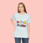 Dog Mom T-Shirt – Heart, Paw & Flower Graphic Tee
