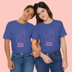 Dog Mom T‑Shirt – Minimal Pink Line Art Dog Tee