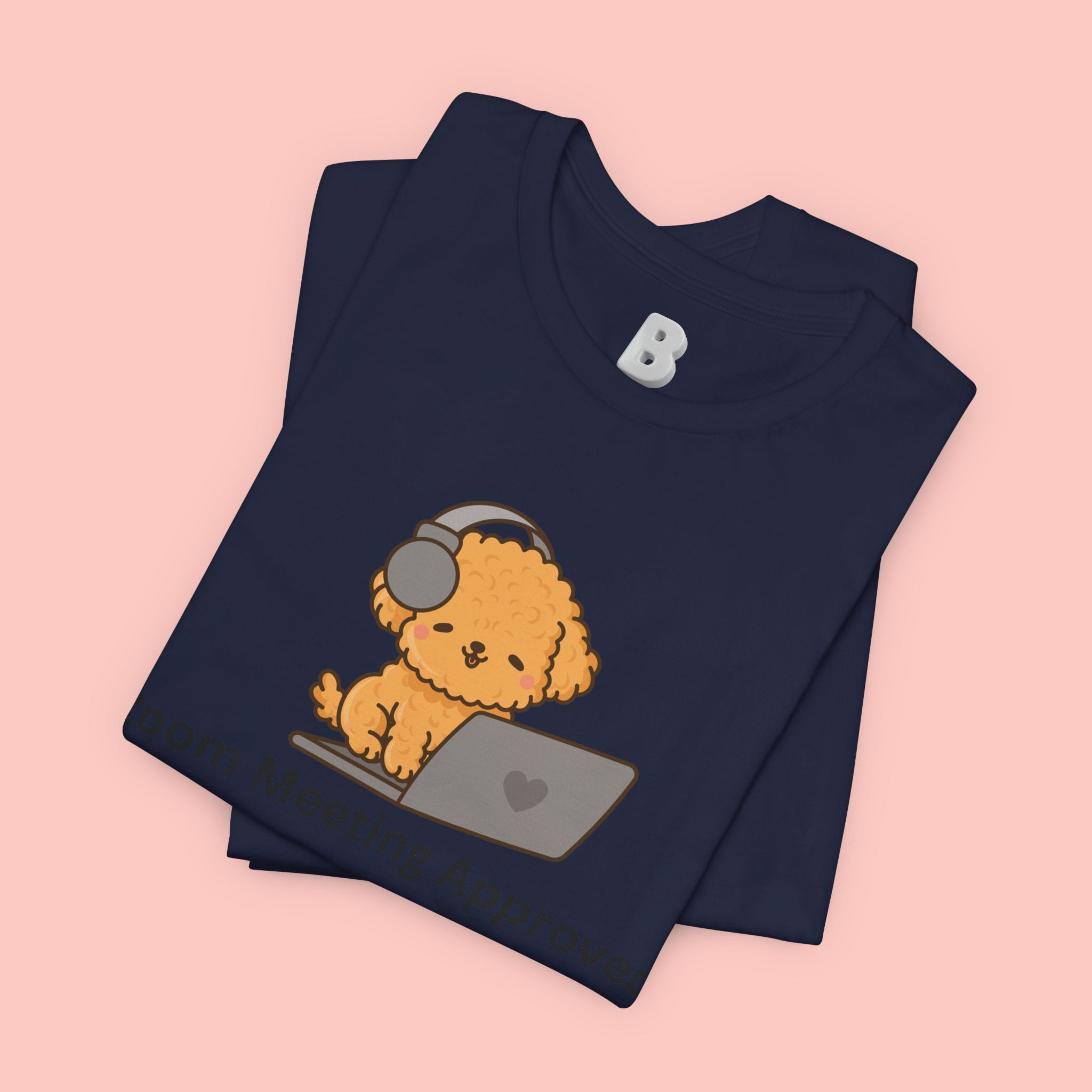 Zoom Meeting Approved Tee — Cute Puppy with Headset Laptop Graphic