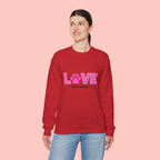 Dog Mom Love Crewneck Sweatshirt — Pink Paw Graphic
