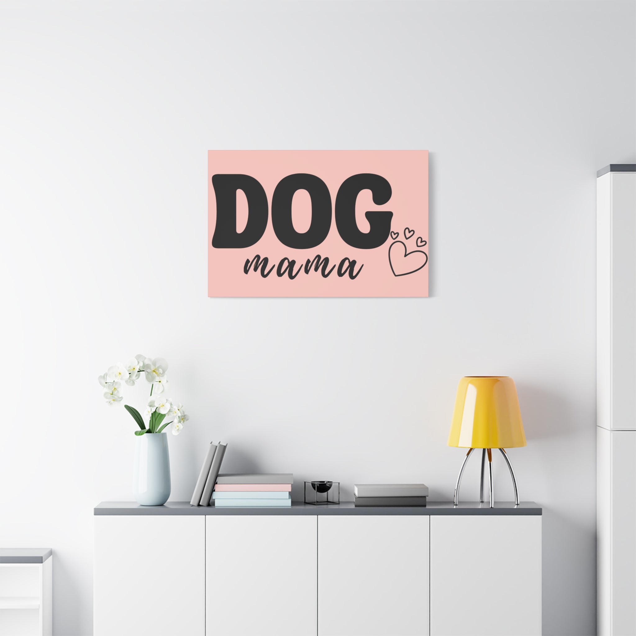Dog Mama Pink Canvas Wall Art — Heart Pet Mom Decor