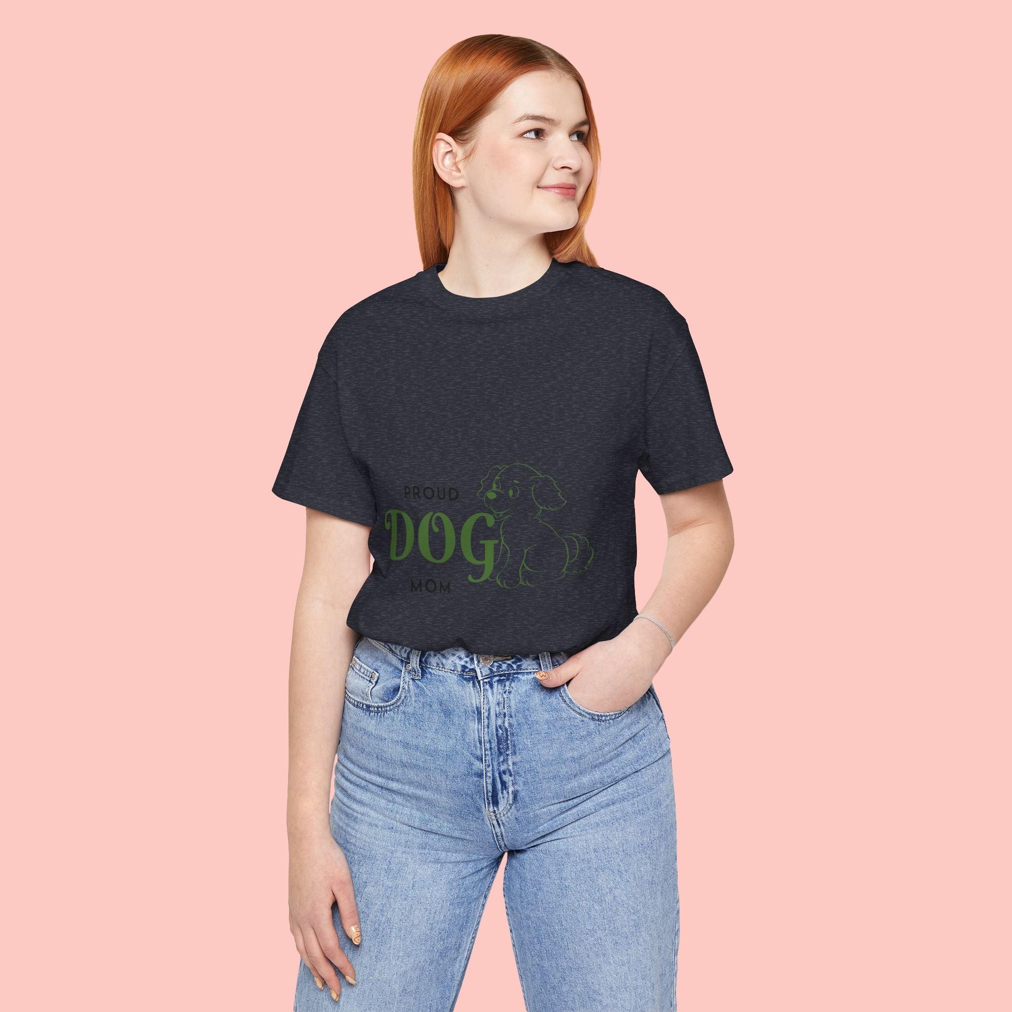 Proud Dog Mom T-Shirt – Cute Paw Print & Puppy Graphic Tee