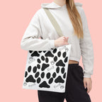Dalmatian Paw Print Tote Bag — Dog Bones & Paw Pattern AOP Tote