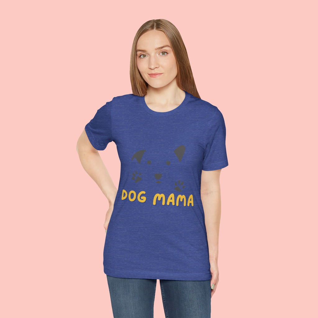 Dog Mama Graphic Tee — Cute Paw Print Dog Face T-Shirt for Dog Lovers