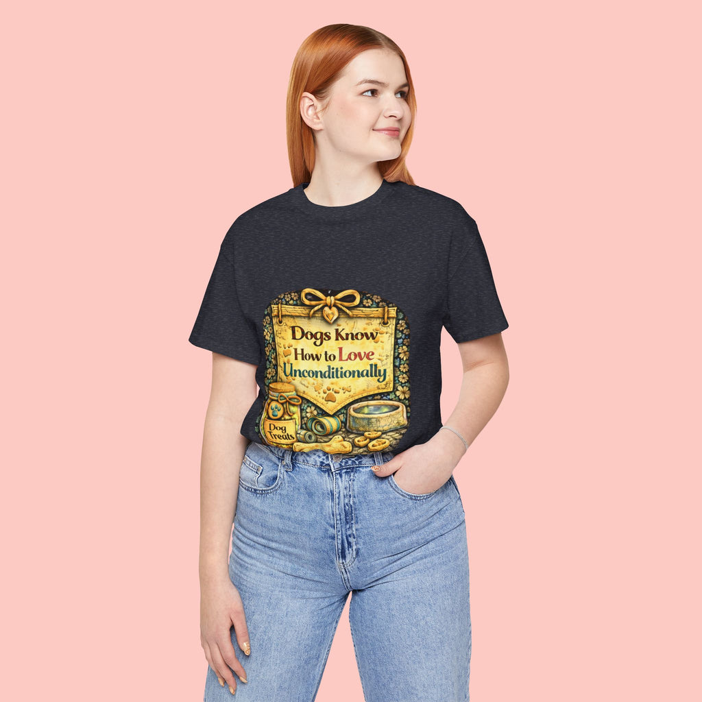 Dog Lovers T‑Shirt – "Dogs Know How to Love Unconditionally" Vintage Design