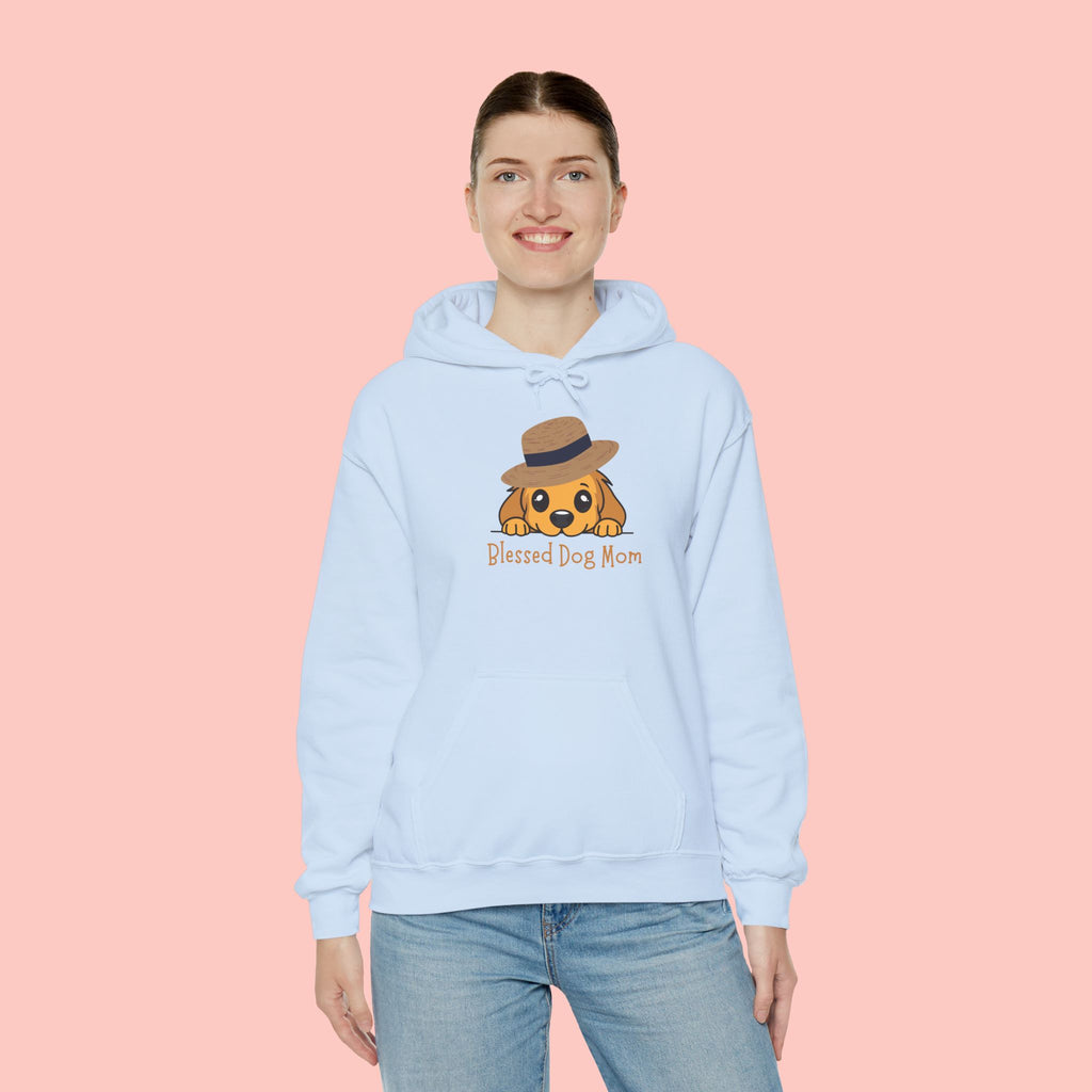 Dog Mom Hoodie - "Blessed Dog Mom" Cute Puppy Hat Sweatshirt