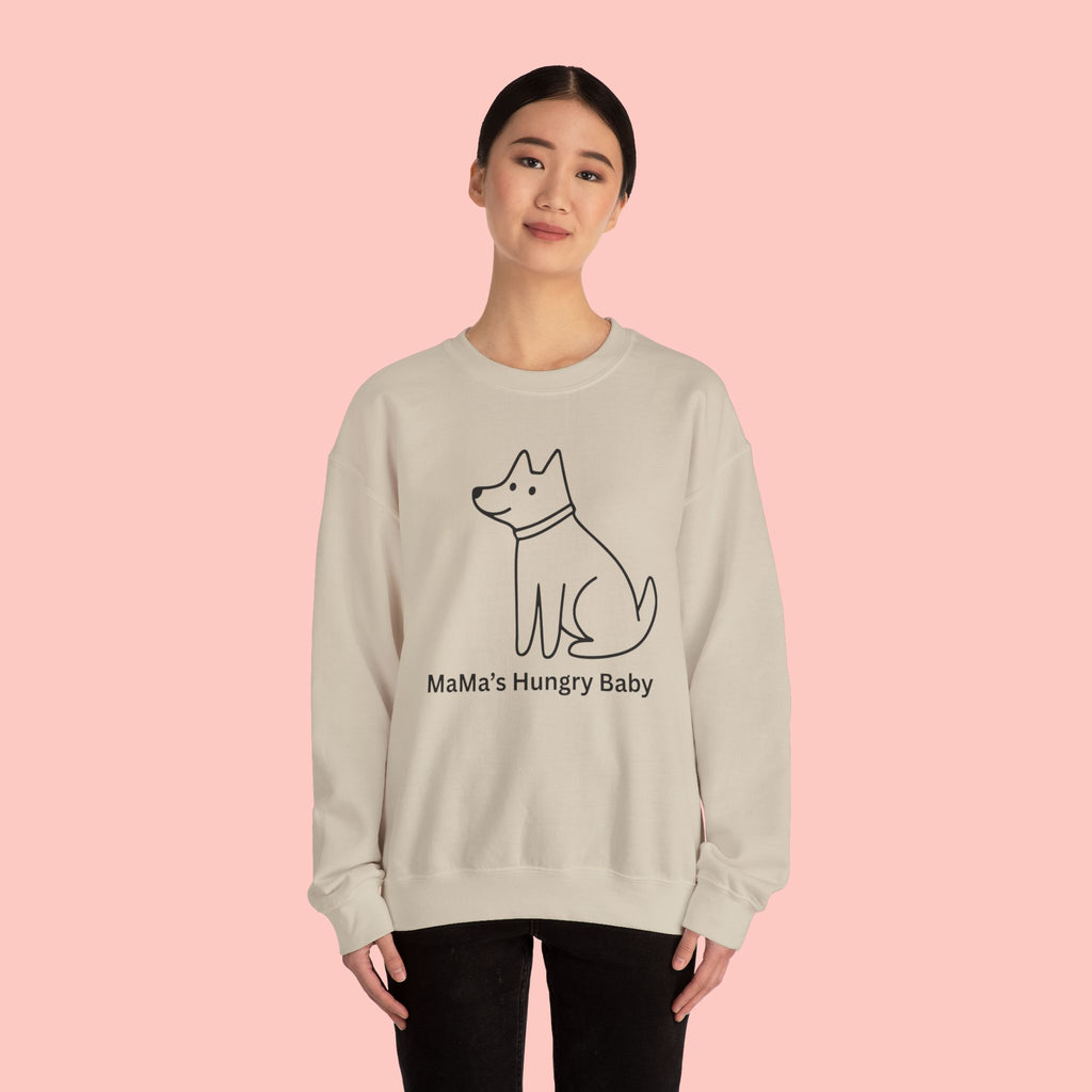 Mama's Hungry Baby Sweatshirt — Cute Minimal Dog Graphic Crewneck