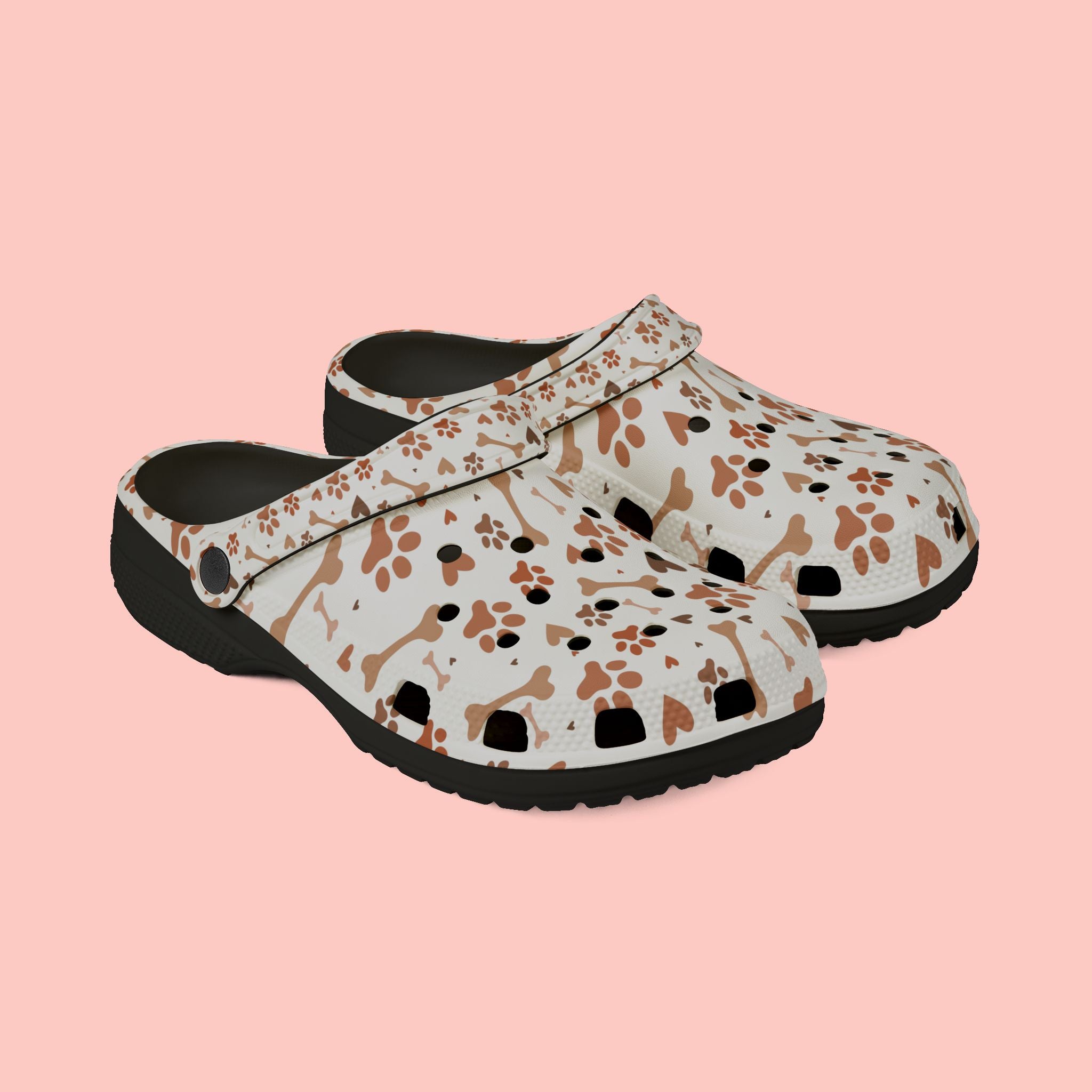 Paw Print EVA Foam Clogs — Cute Dog Bone & Paw Slip-On Shoes