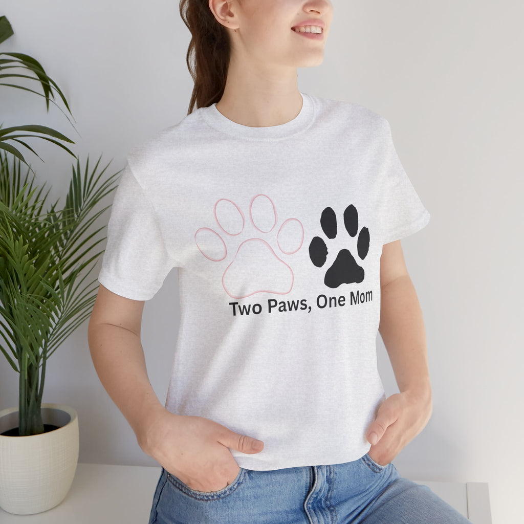 Two Paws, One Mom T-Shirt – Cute Dog Mom Paw Print Tee