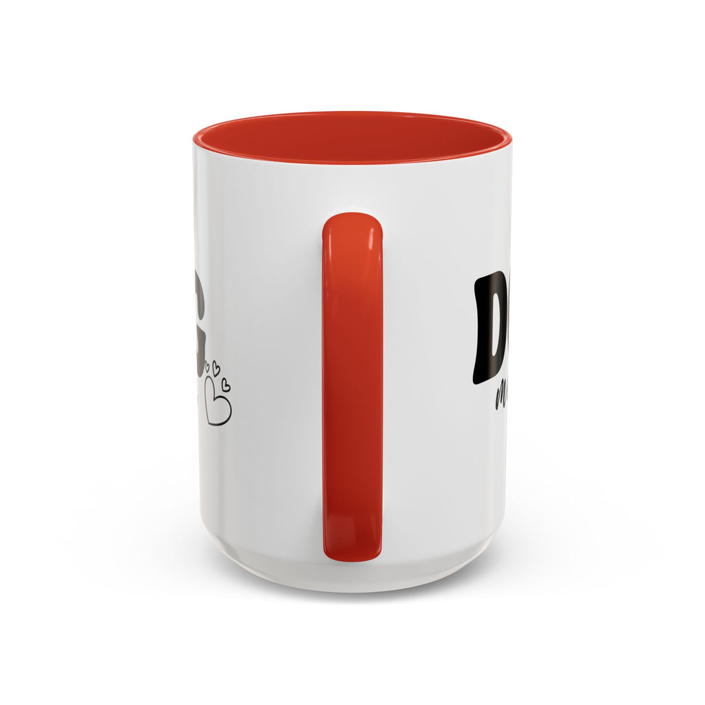 Dog Mama Accent Coffee Mug — Cute Black & White Pet Lover Gift (11/15oz)